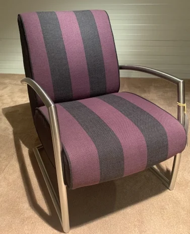 Fauteuil in stof met frame RVS